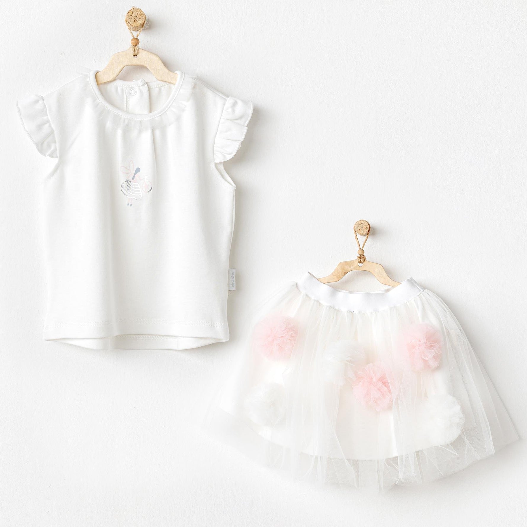 Andywawa AC24503 Petit Love 2'Li Bebek Takım Ekru