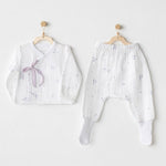 Andywawa AC25584 Magical Butterfly Müslin 2'Li Zıbın Takım White
