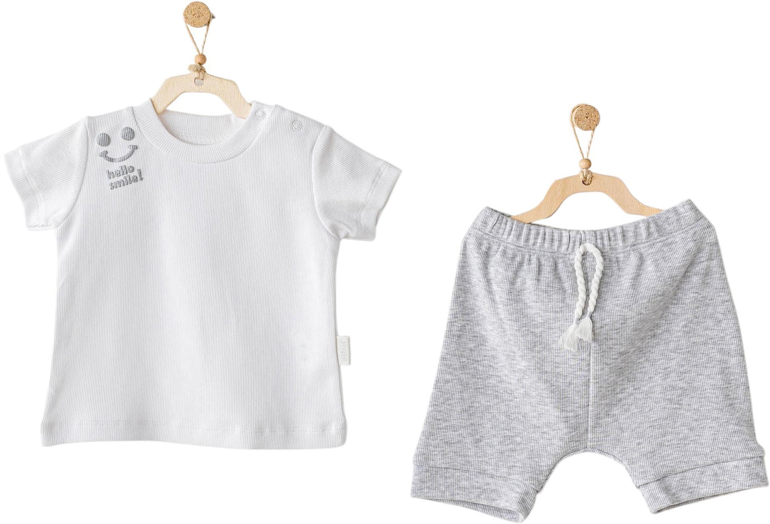 Andywawa AC25894 2'Li Basic Bebe Takım Grey Melange