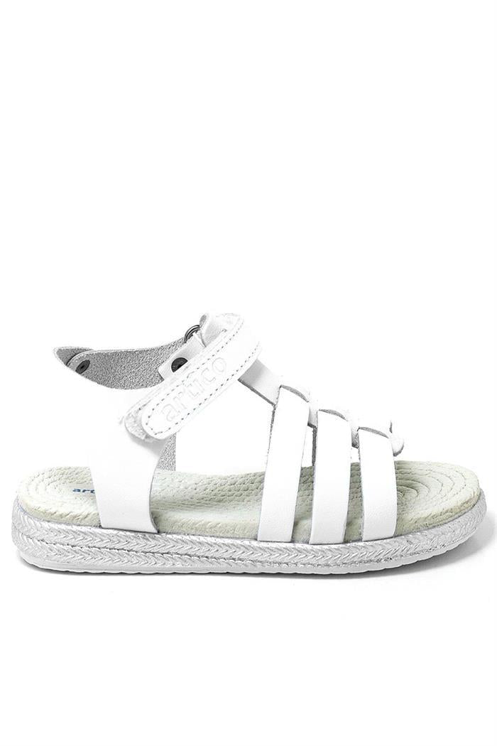 Artico Bellini Beyaz Hakiki Deri Vaketa Kız Çocuk Sandalet