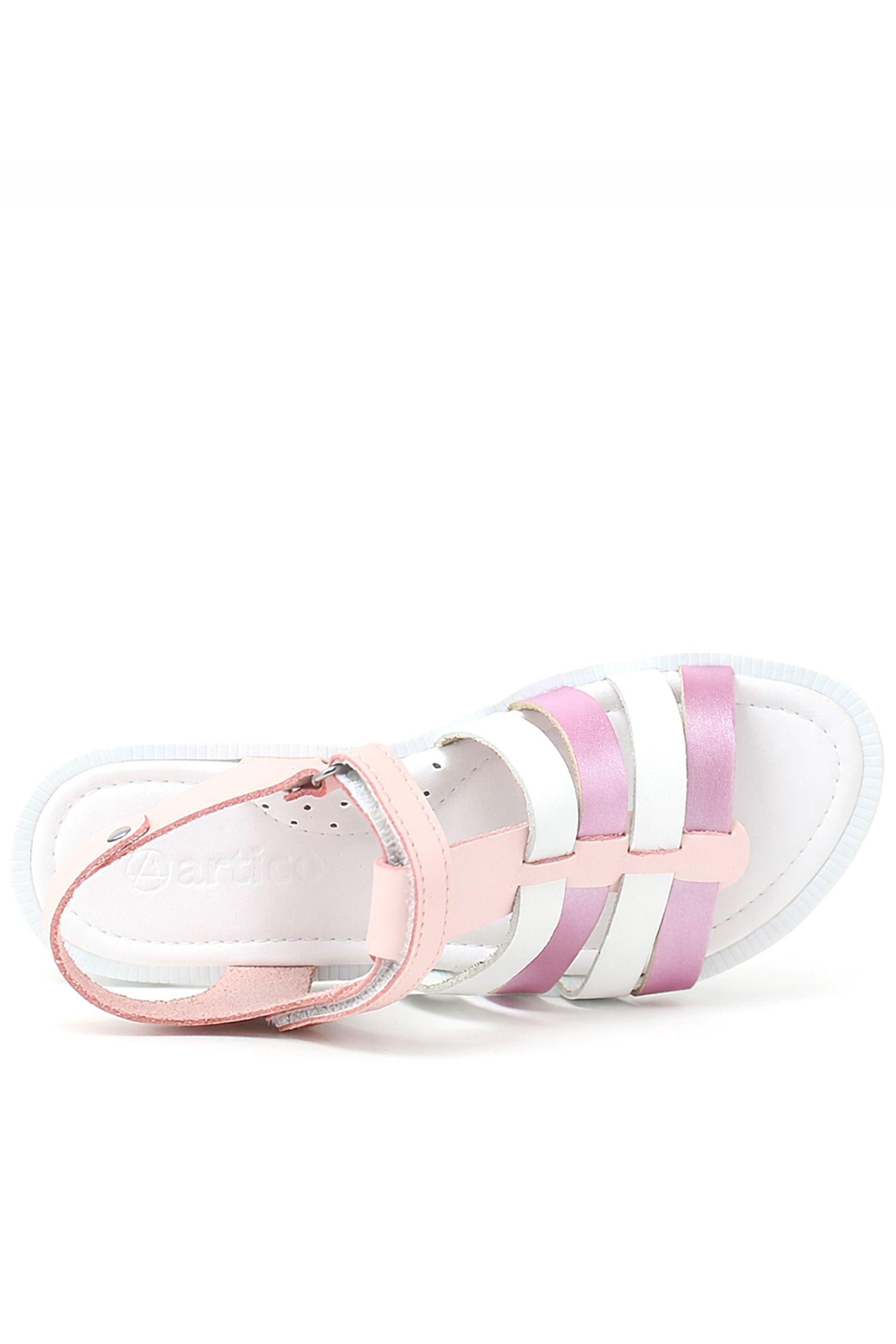 Artico Bellini Hakiki Deri Vaketa Pudra Pembe Kız Çocuk Sandalet