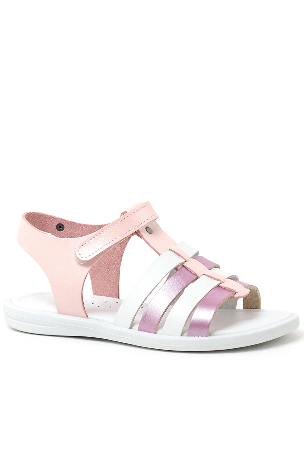 Artico Bellini Hakiki Deri Vaketa Pudra Pembe Kız Çocuk Sandalet