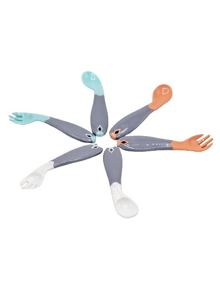 BabyJem Açılı Mama Kaşık Çatal Takımı 703 Gri