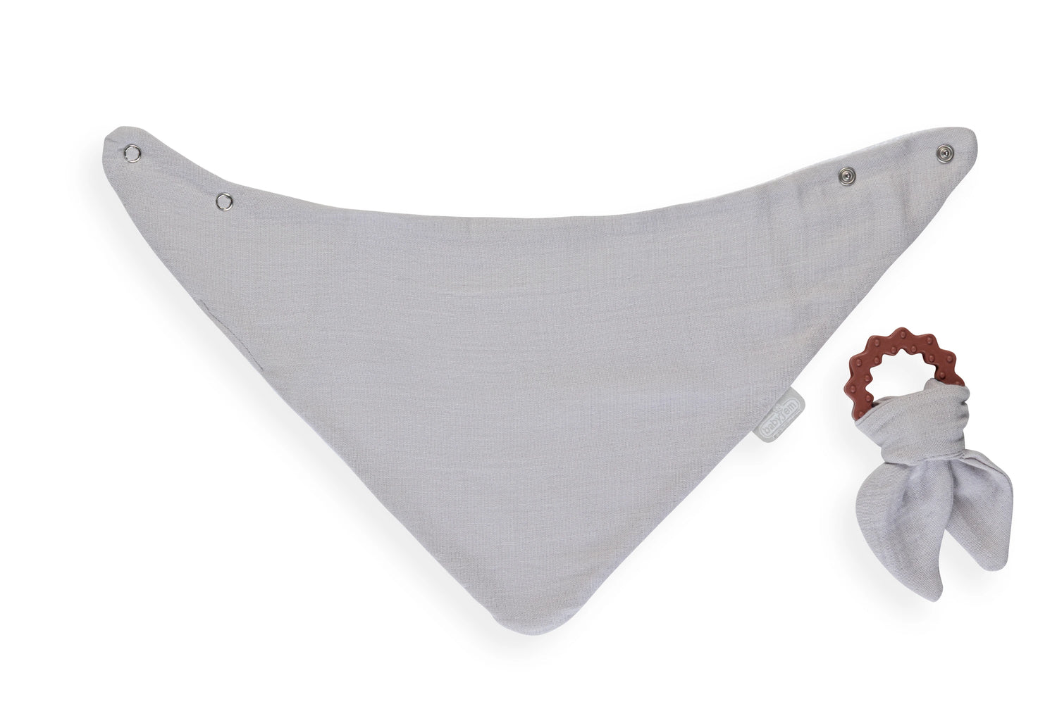 BabyJem Silikon Diş Kaşıyıcılı Müslin Önlük 736 Gri