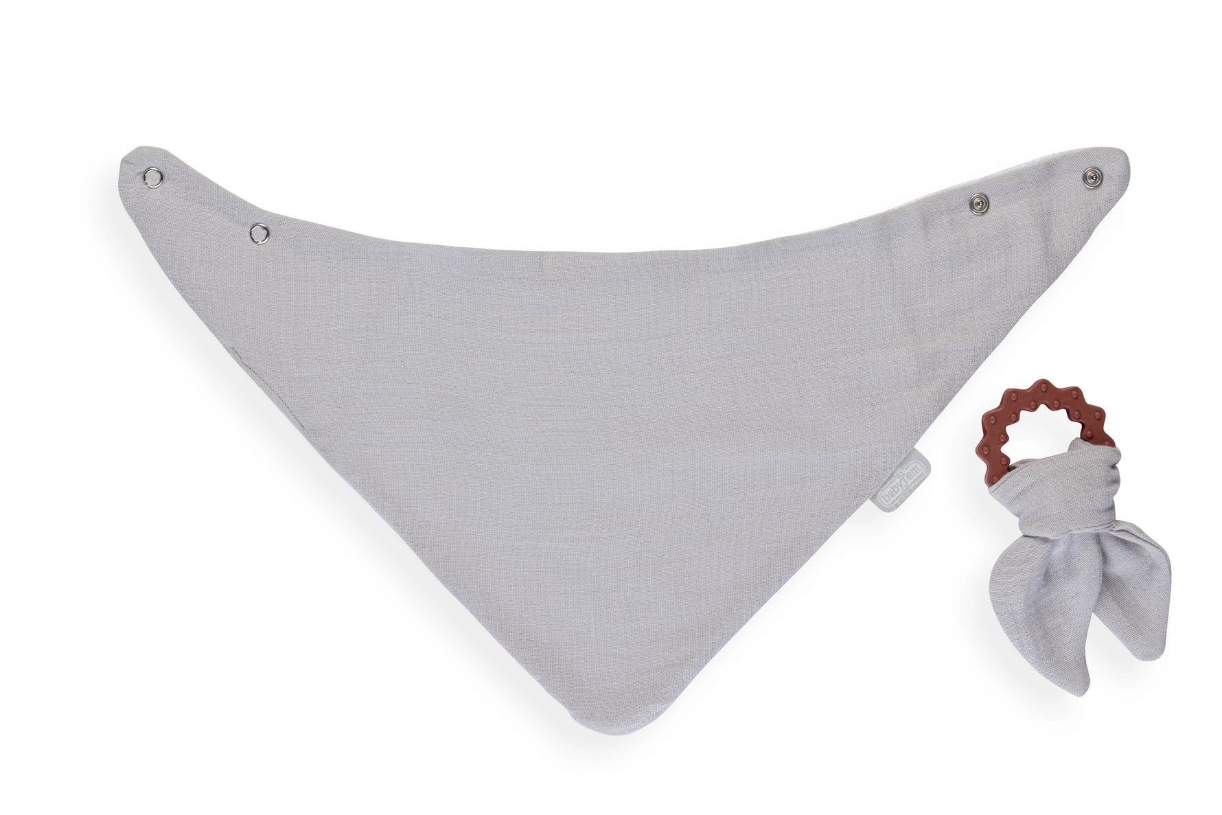 BabyJem Silikon Diş Kaşıyıcılı Müslin Önlük 736 Gri