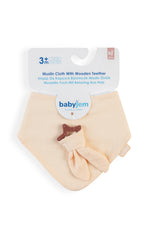 BabyJem Silikon Diş Kaşıyıcılı Müslin Önlük 736 Somon