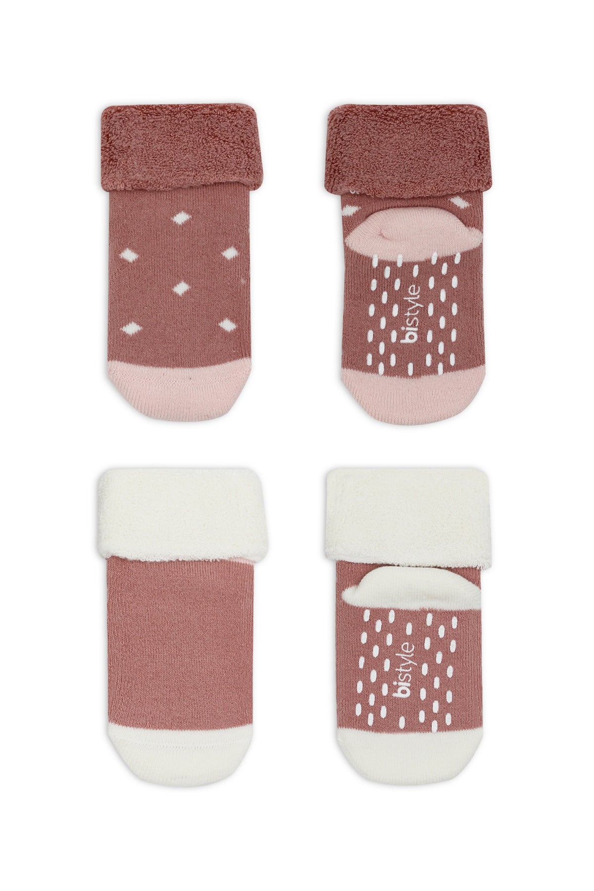 Bistyle 2li Havlu Soket Kaymaz Point Girl 10505 Pudra Pembe
