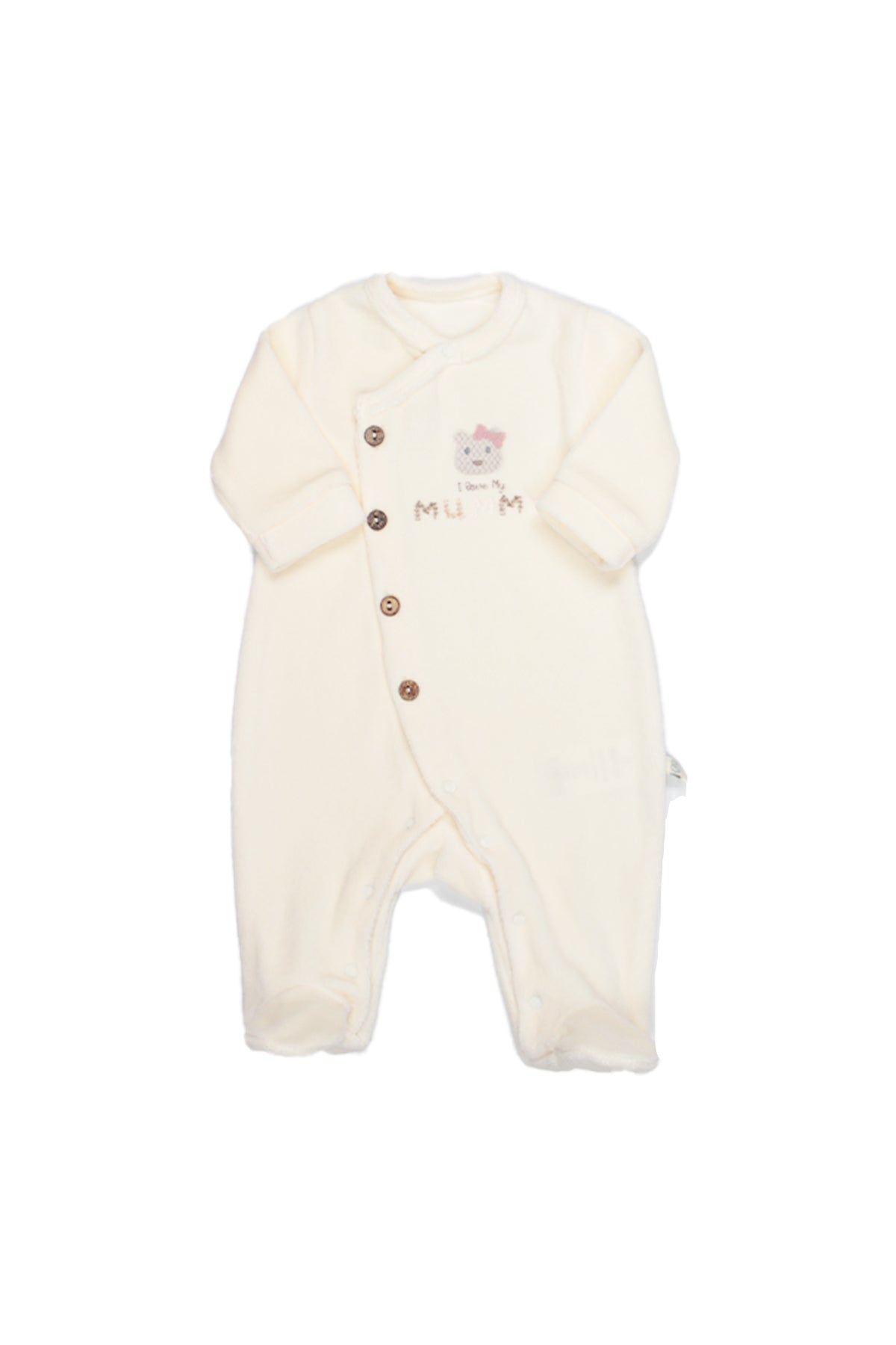 Bistyle Tulum Kadife I Love Mummy 15123 Ekru