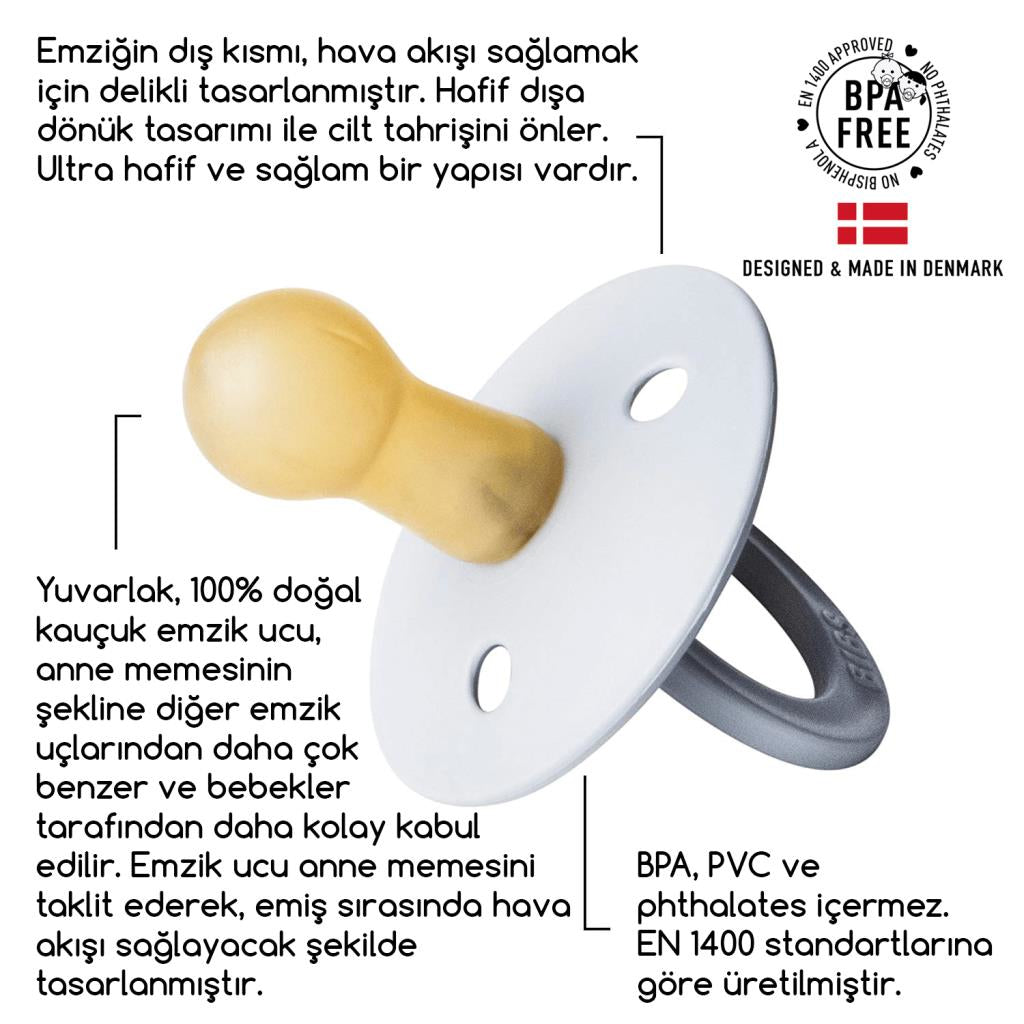 Bibs Colour Kauçuk Emzik 0-6 Ay Sage Glow