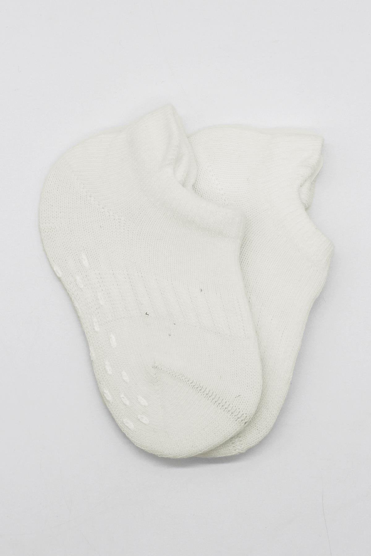 Bistyle 2'Li Sneakers Kaymaz Basic Penye Çorap 20103 Ekru Ekru