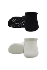 Bistyle 2'Li Sneakers Kaymaz Basic Penye Çorap 20103 Siyah Ekru