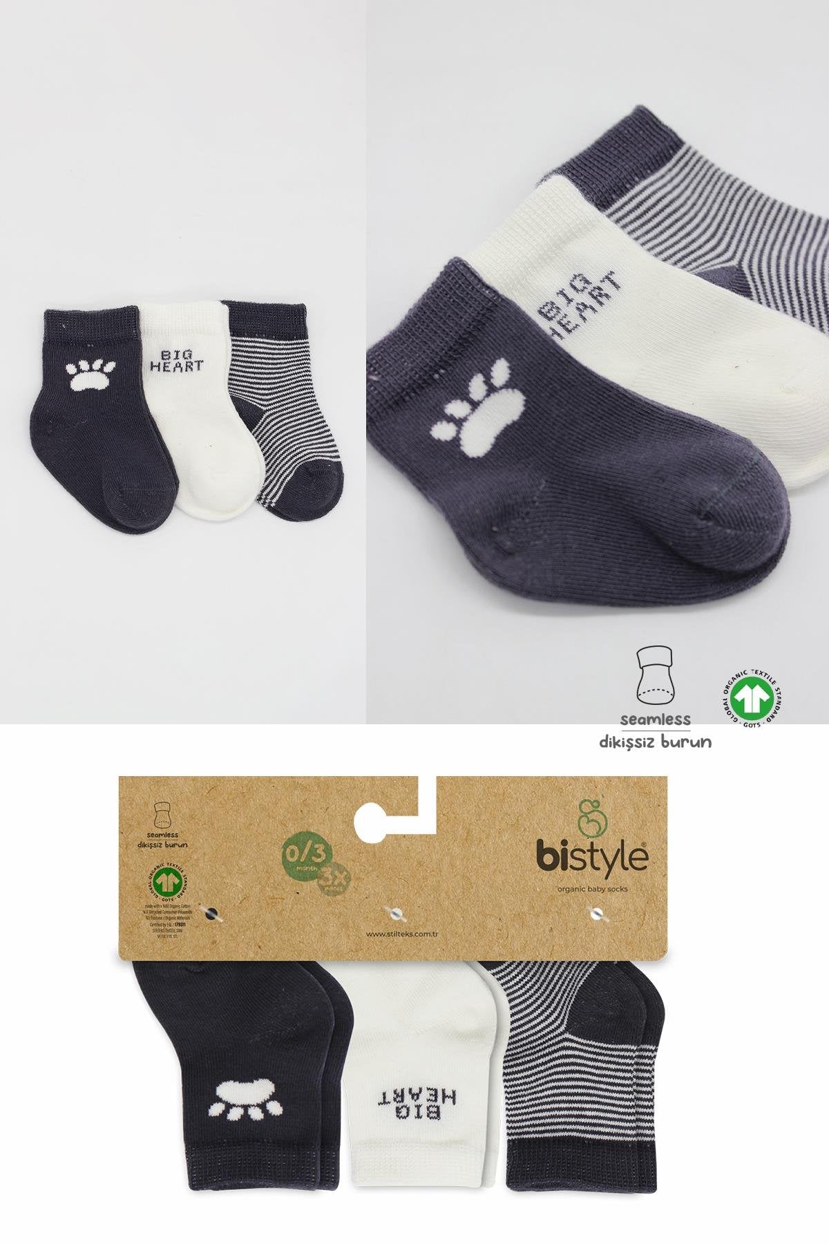 Bistyle 3'Lü Penye Soket Çorap 10110 Antrasit