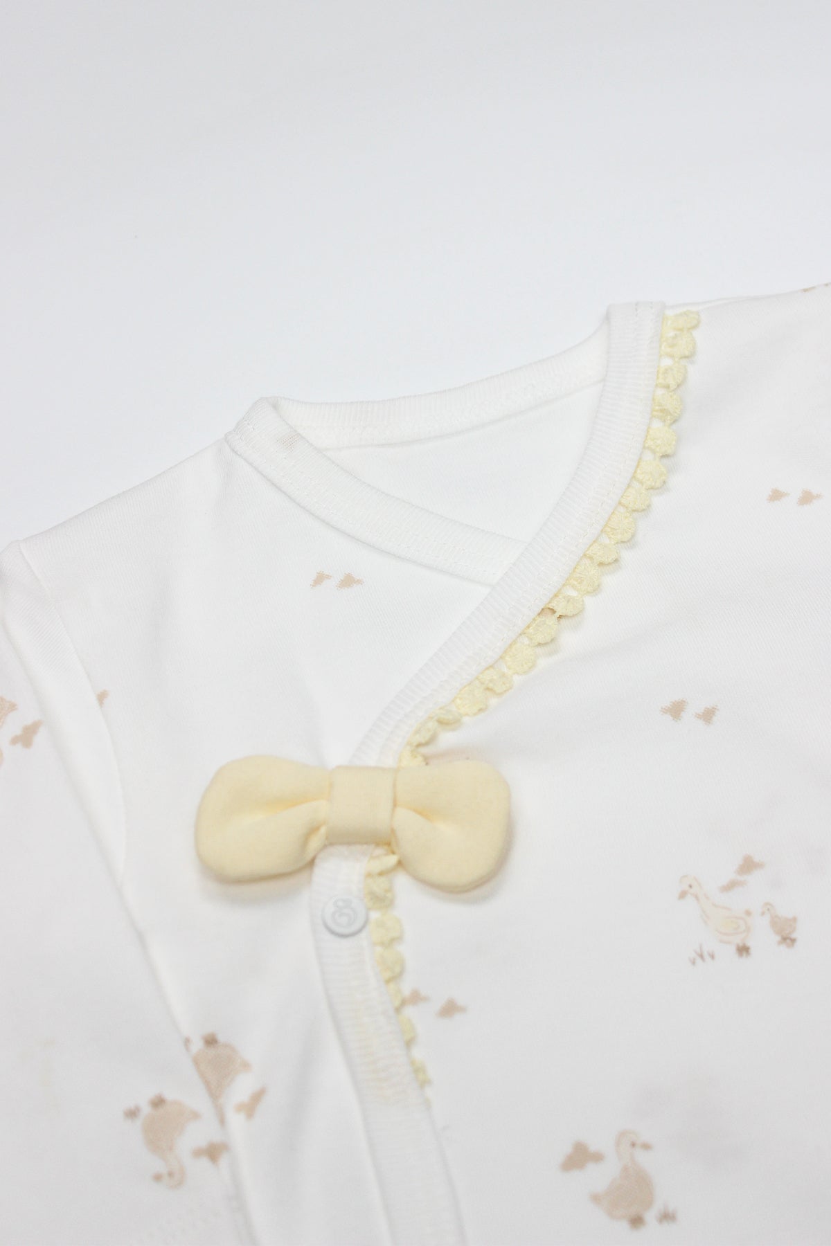 Bistyle 3'lü Zıbın Takım Welcome Baby Duck 13104 Sarı-Ekru