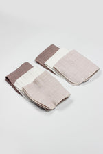Bistyle 6'lı Müslin Mendil 20x20 cm 90106 Taş Ekru Antrasit
