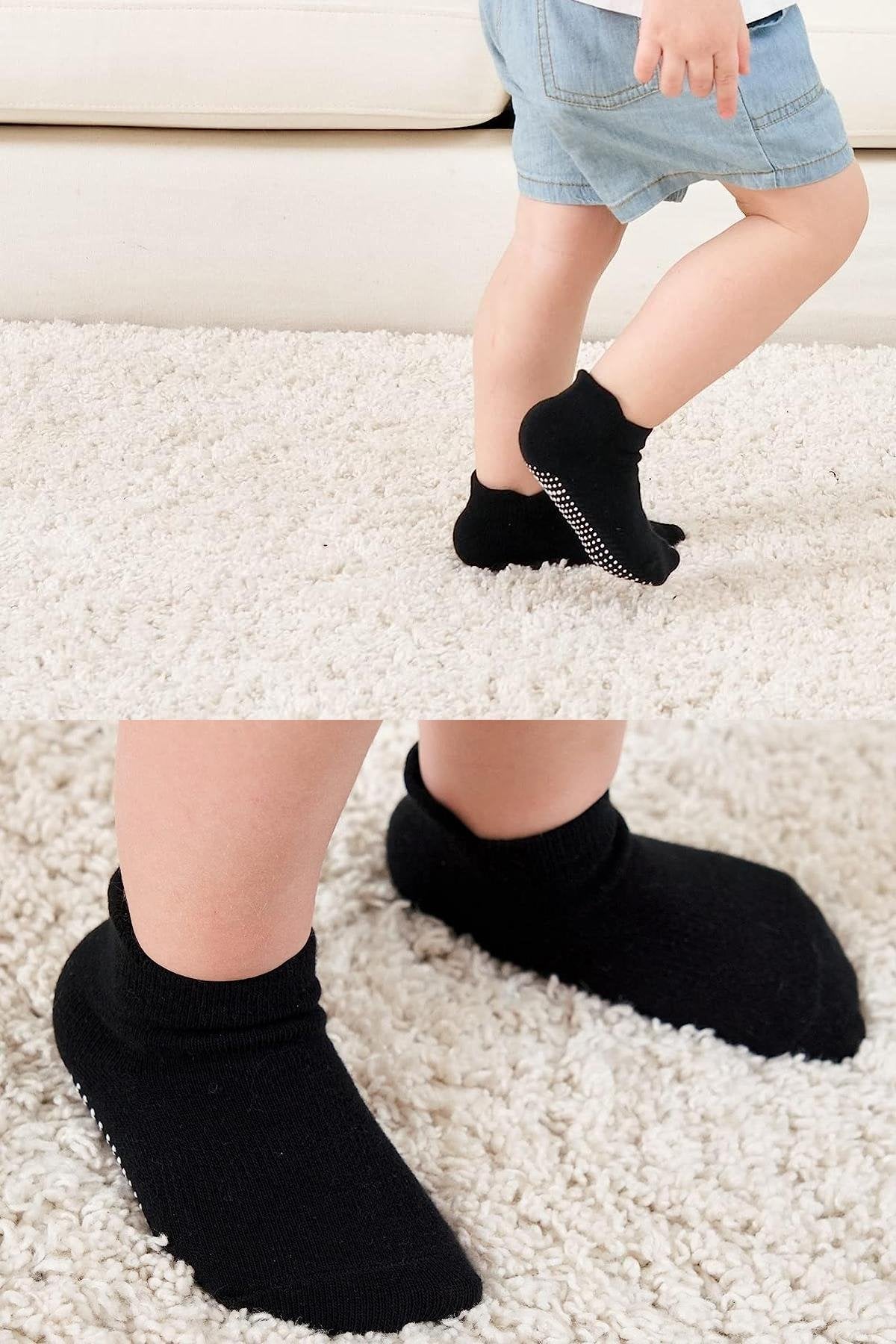 Bistyle 6'Lı Sneakers Kaymaz Penye Çorap 20102 Gri Beyaz Siyah