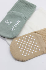 Bistyle Basic Kaymaz Penye Soket Çorap 3'Lü BS10106 Nil Ekru Bej