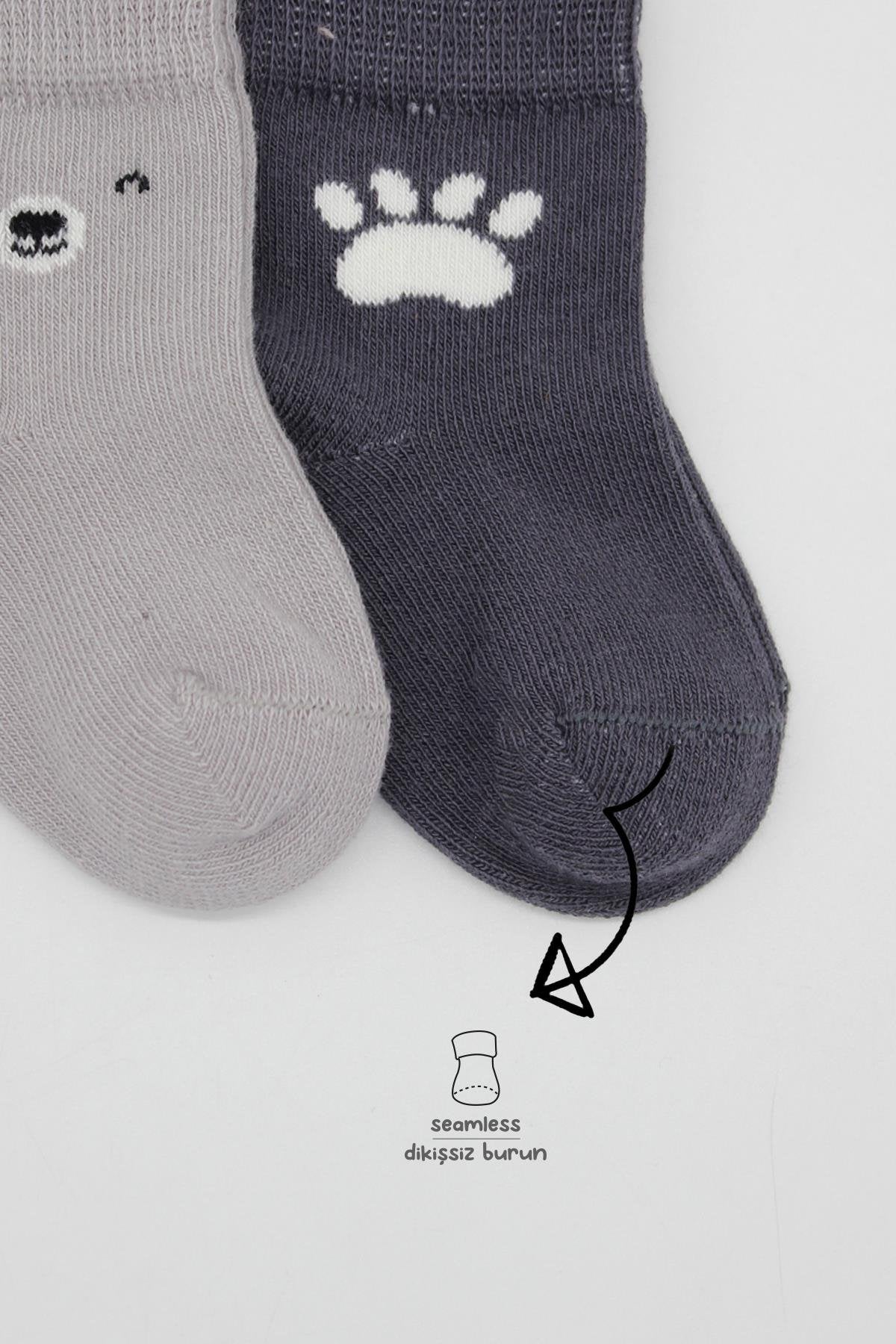 Bistyle 2li Bear Penye Soket Çorap 10116 Gri
