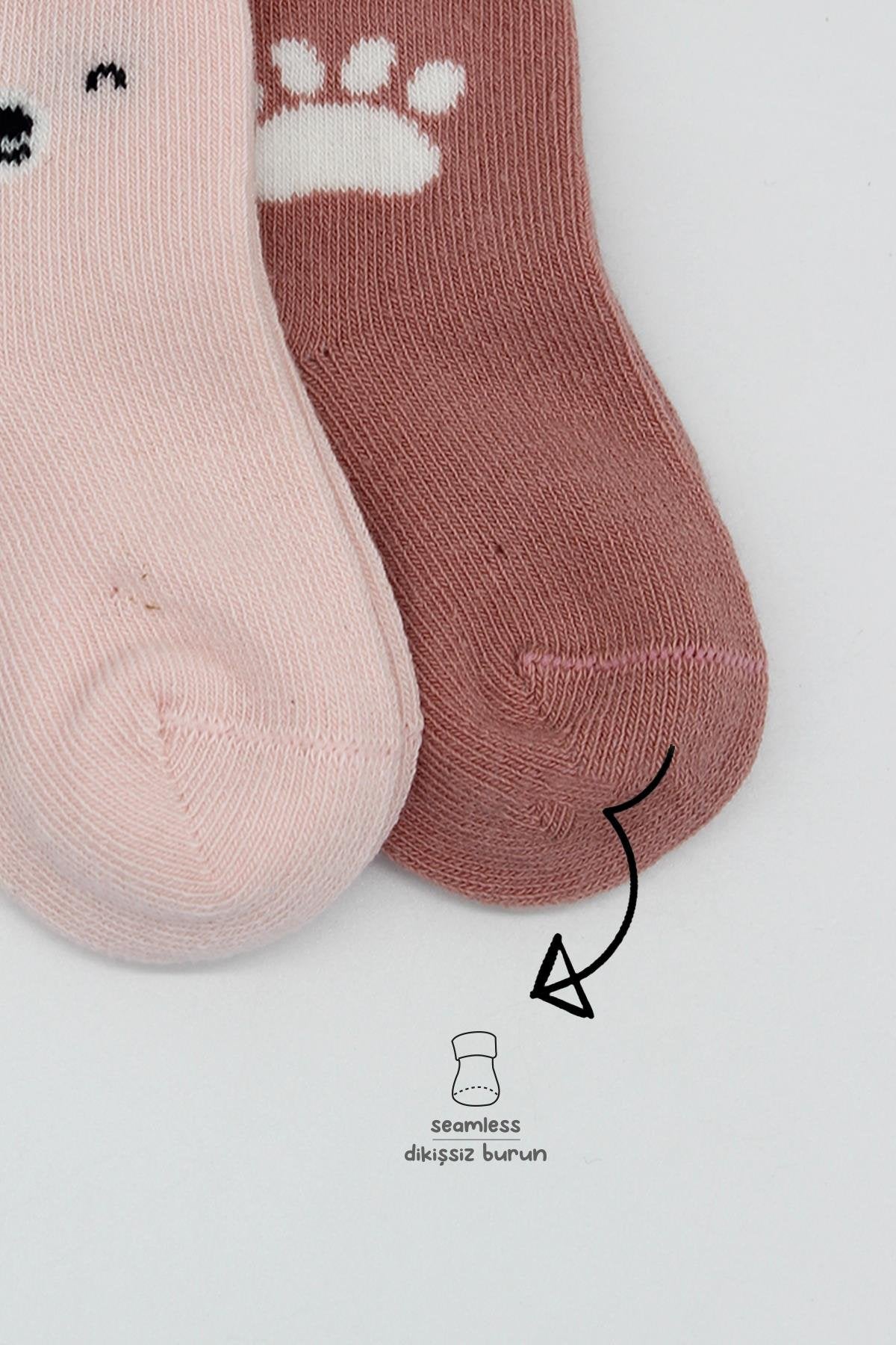 Bistyle 2li Bear Penye Soket Çorap 10116 Pembe