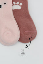 Bistyle 2li Bear Penye Soket Çorap 10116 Pembe