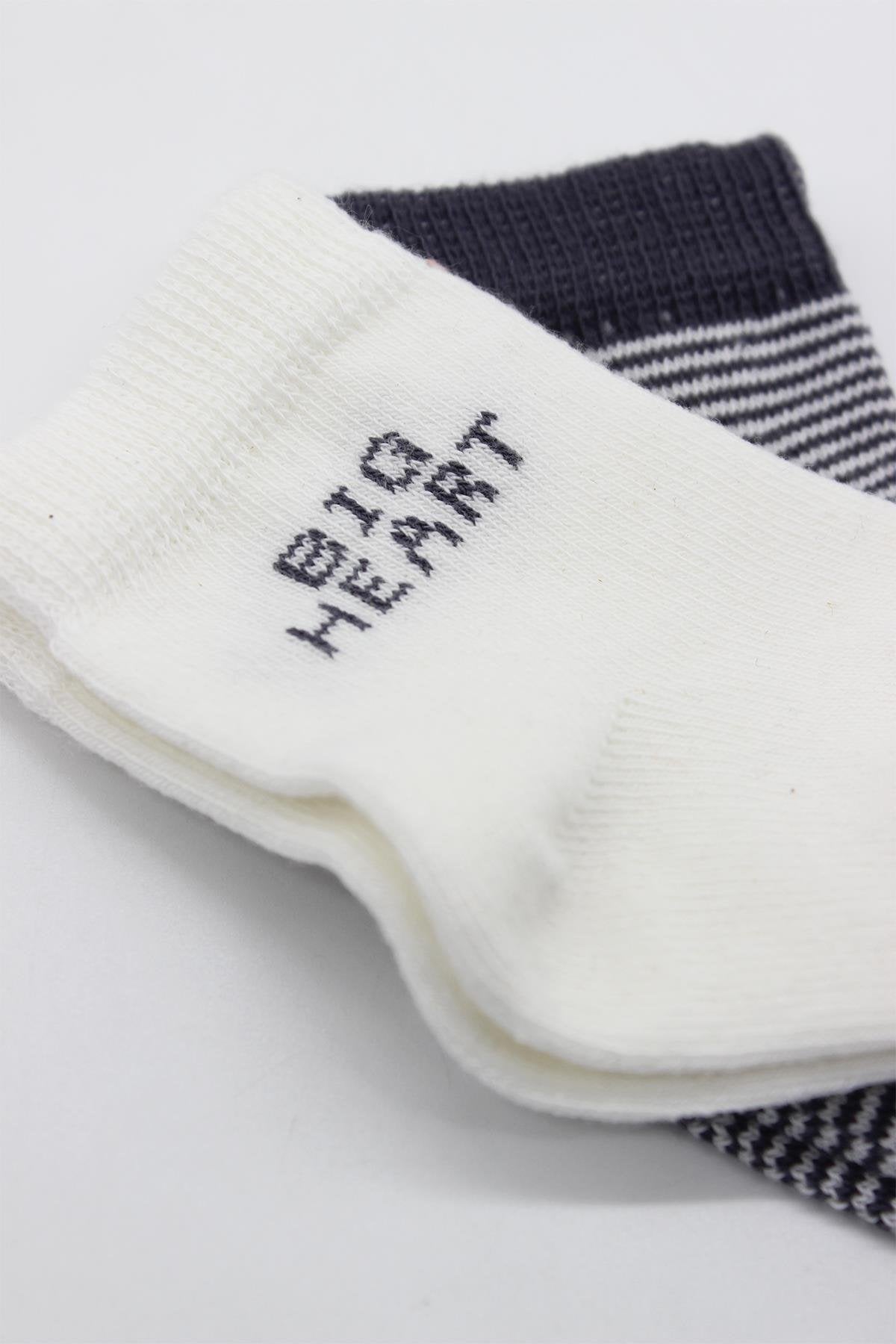 Bistyle 2'Li Big Heart Penye Soket Çorap 10117 Antrasit