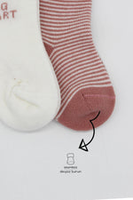 Bistyle 2'Li Big Heart Penye Soket Çorap 10117 Pudra
