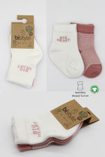 Bistyle 2'Li Big Heart Penye Soket Çorap 10117 Pudra