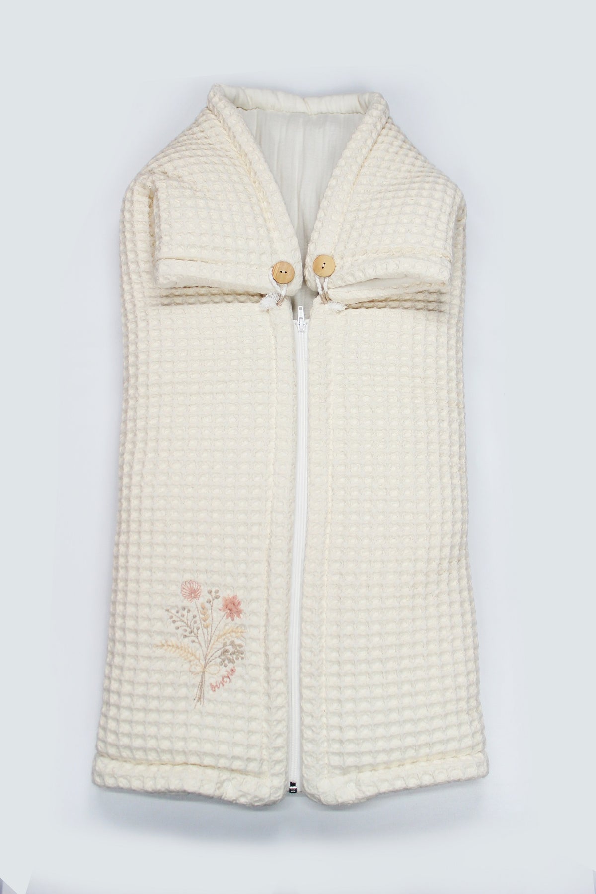 Bistyle Fermuarlı Natural Life Pike Battaniye Girl 70113 Ekru