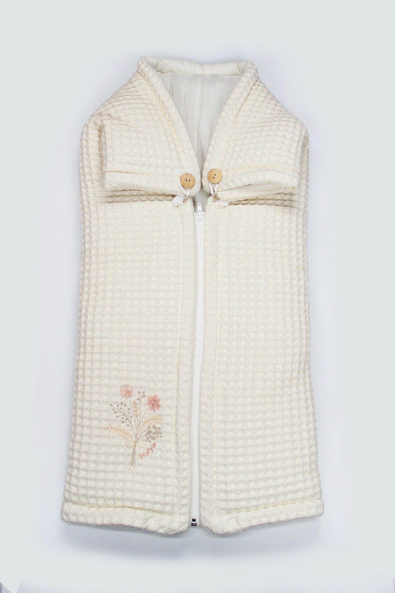 Bistyle Fermuarlı Natural Life Pike Battaniye Girl 70113 Ekru