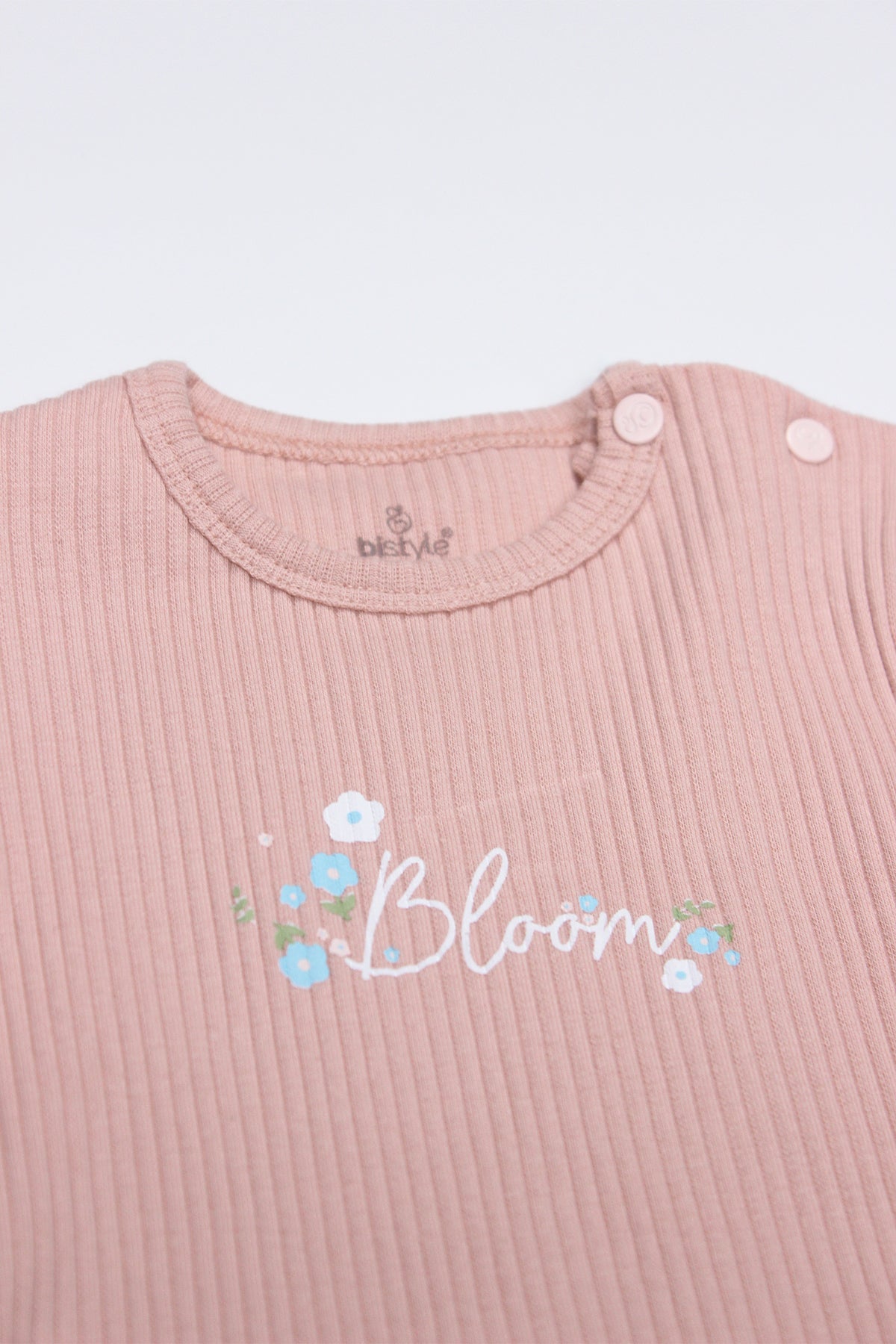 Bistyle Flying Bloom White Yarım Kol 2'Li Body 17118 Ekru Gül Kurusu