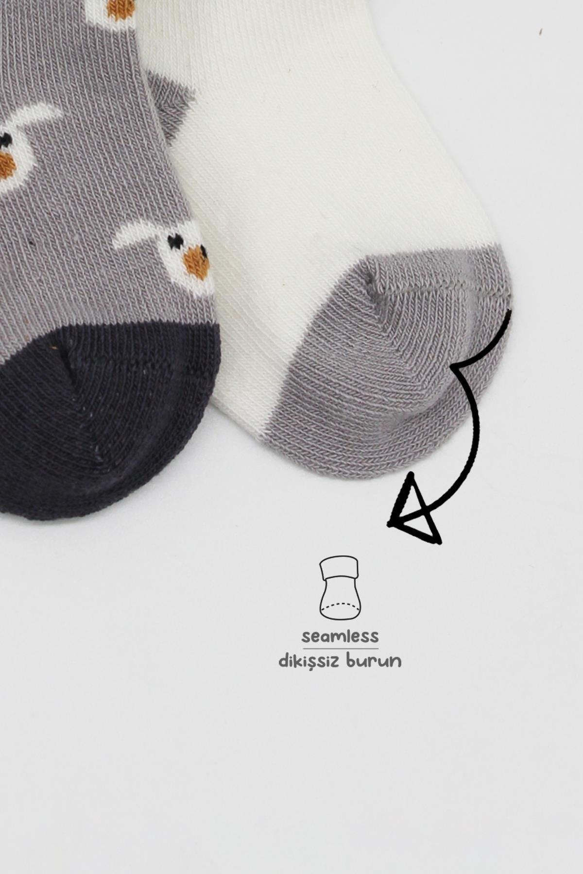 Bistyle 2'Li Love Dog Penye Soket Çorap 10118 Gri