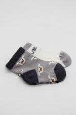Bistyle 2'Li Love Dog Penye Soket Çorap 10118 Gri