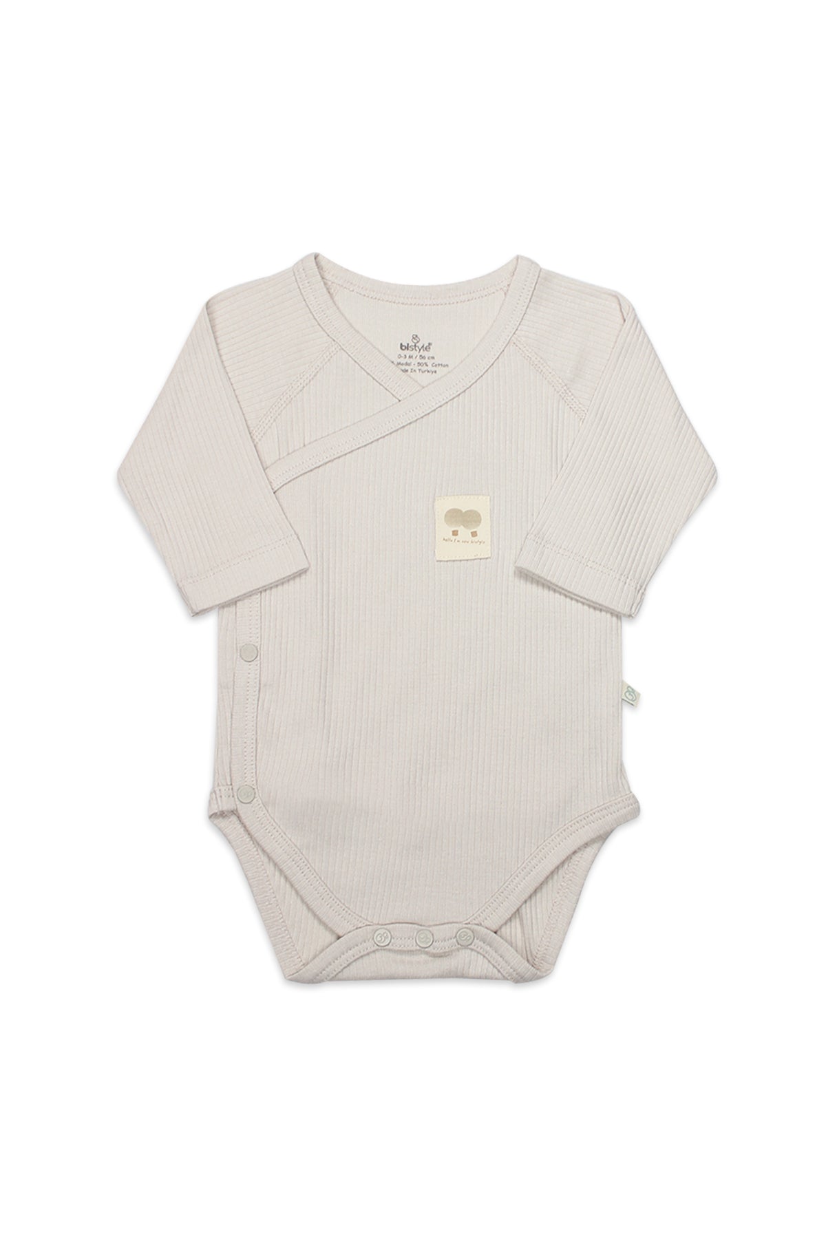 Bistyle Organic Modal Flying Balloons Kruvaze Uzun Kol Body BS17121 Bej