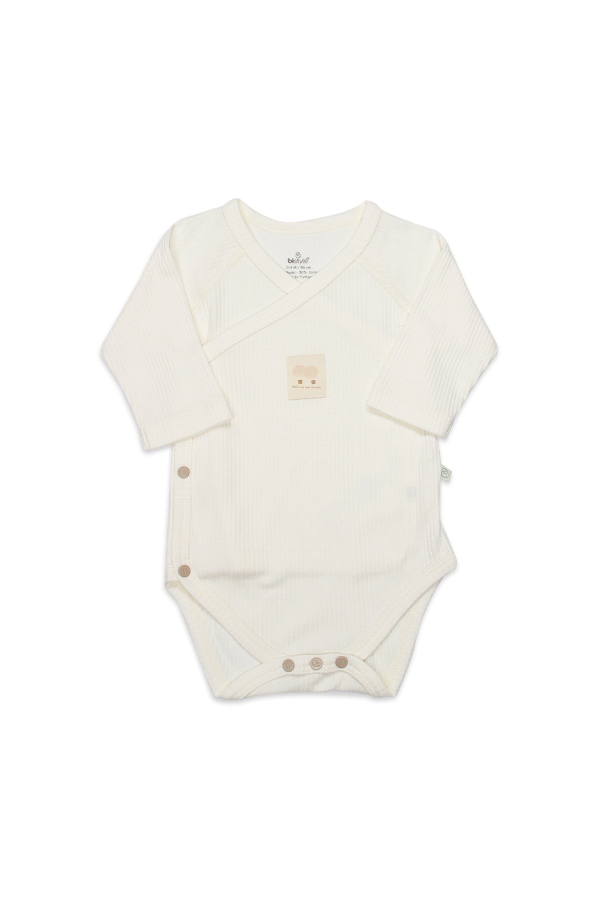 Bistyle Organic Modal Flying Balloons Kruvaze Uzun Kol Body BS17121 Ekru