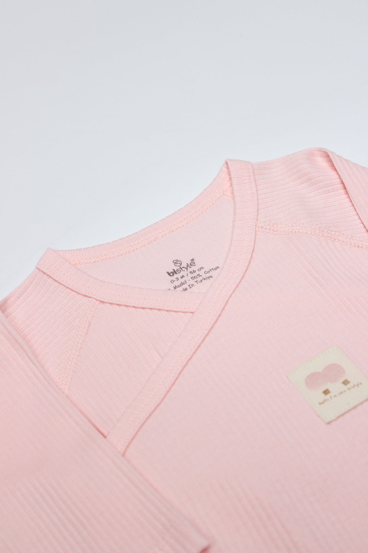 Bistyle Organic Modal Flying Balloons Kruvaze Uzun Kol Body BS17121 Pembe
