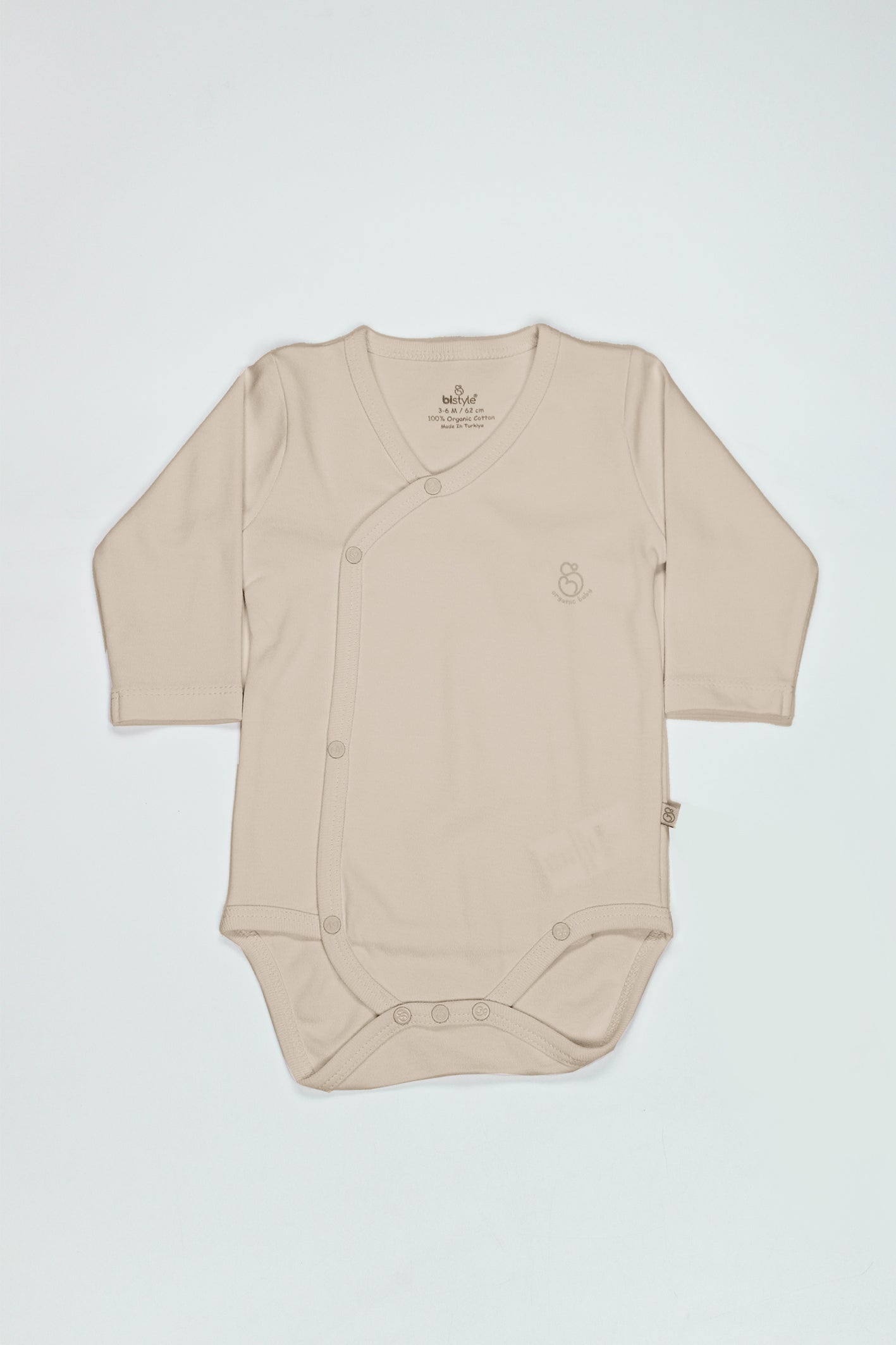Bistyle Organik Natural Basic Style Kruvaze Uzun Kol Body BS17102 Bej