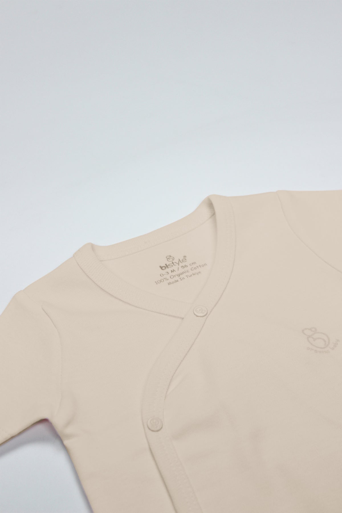 Bistyle Organik Natural Basic Style Kruvaze Uzun Kol Body BS17102 Bej