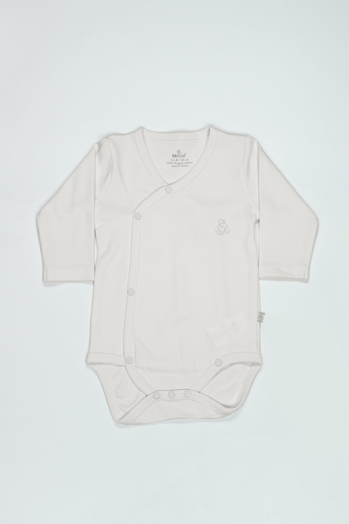 Bistyle Organik Natural Basic Style Kruvaze Uzun Kol Body BS17102 Ekru