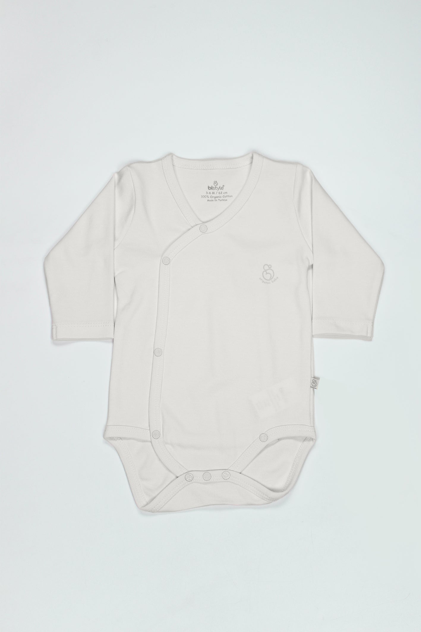 Bistyle Organik Natural Basic Style Kruvaze Uzun Kol Body BS17102 Ekru