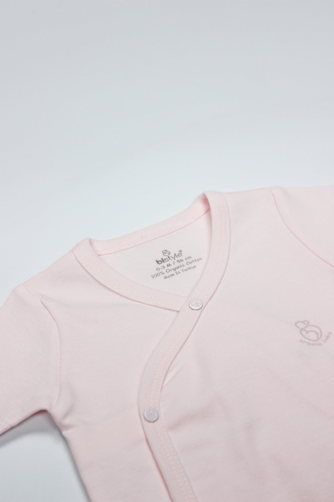 Bistyle Organik Natural Basic Style Kruvaze Uzun Kol Body BS17102 Pembe