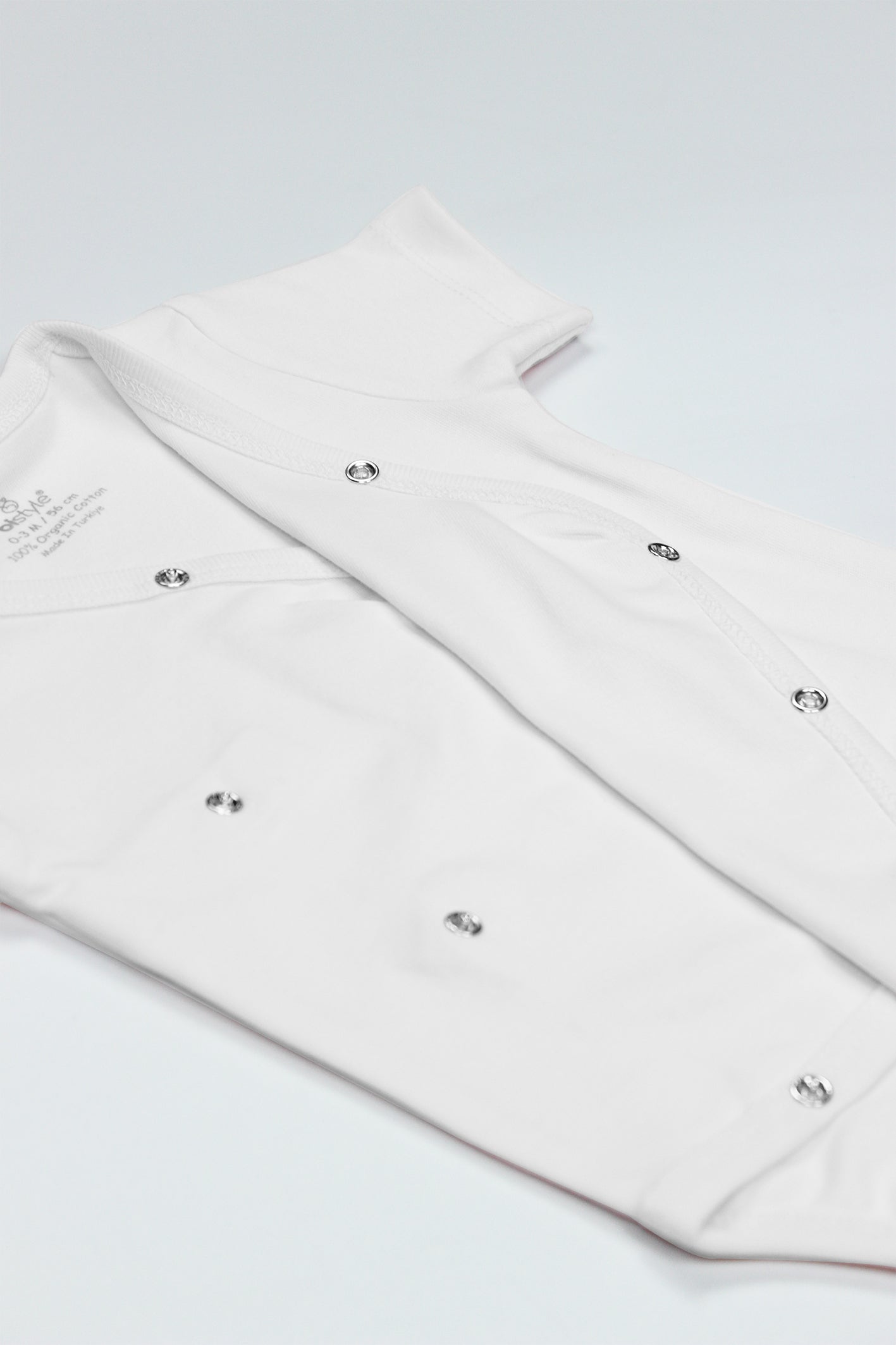 Bistyle Organik Natural Basic Style Kruvaze Yarım Kol Body BS17101 Beyaz