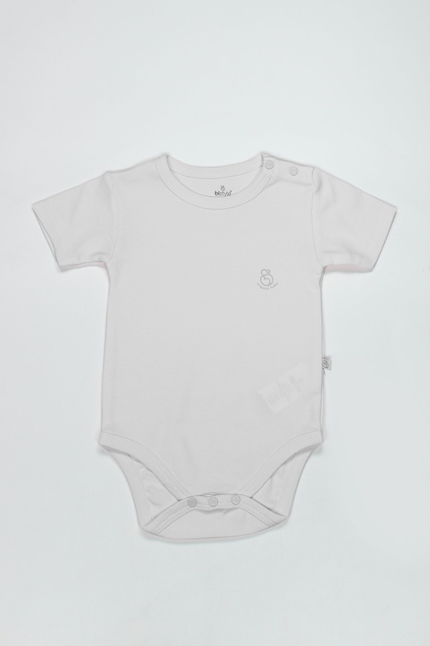 Bistyle Organik Natural Basic Style Yarım Kol Body BS17103 Beyaz