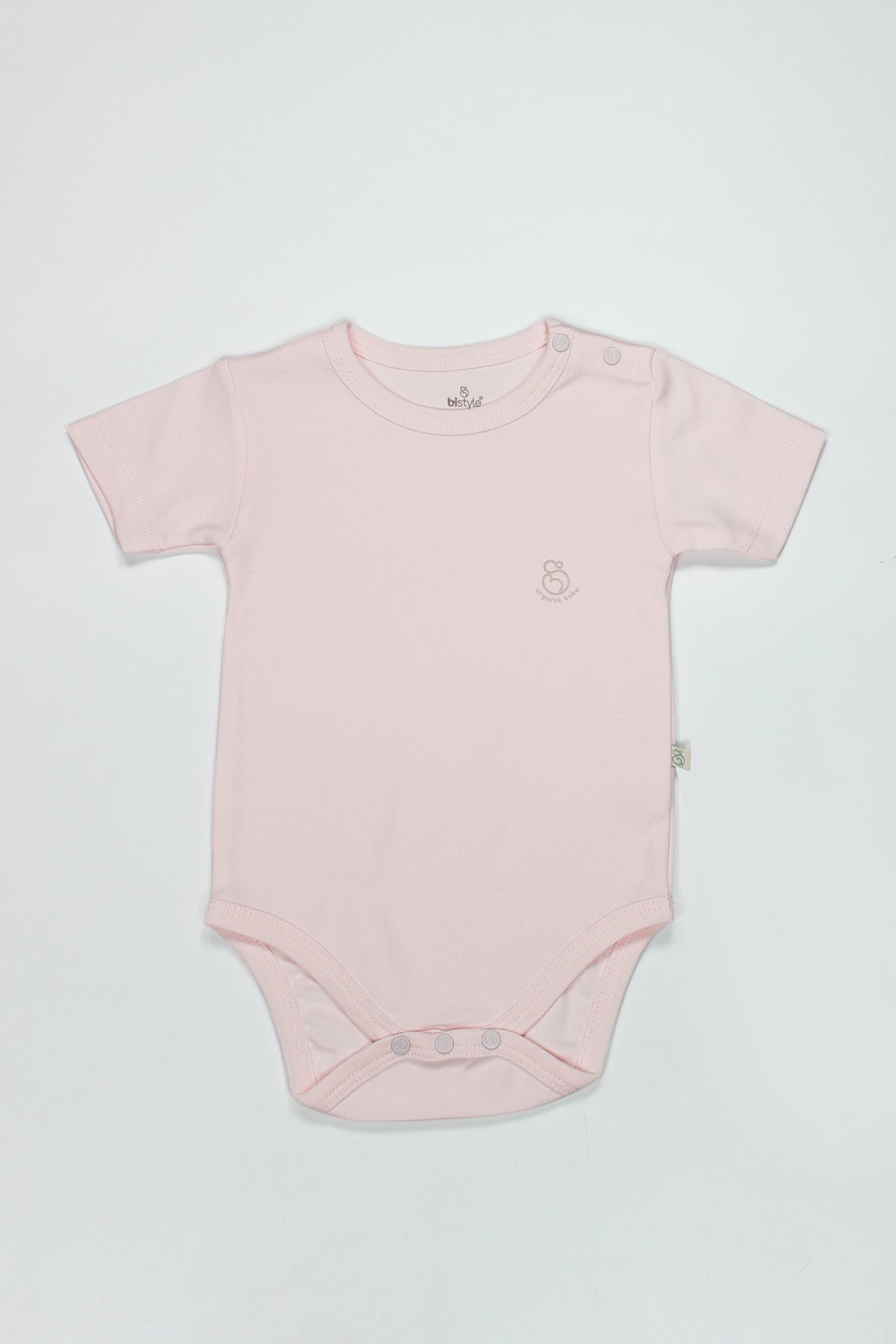 Bistyle Organik Natural Basic Style Yarım Kol Body BS17103 Pembe