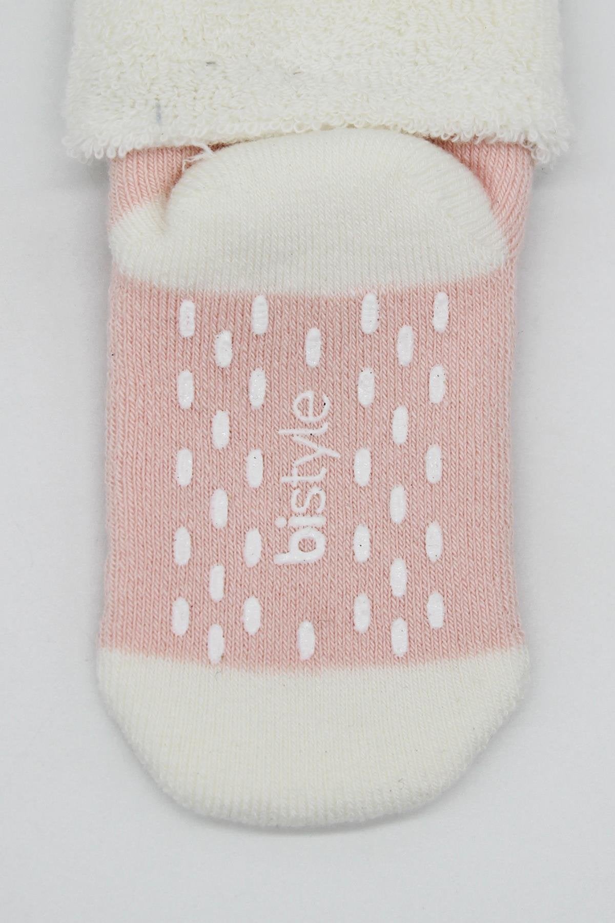 Bistyle Puanlı Kaymaz Havlu Soket Çorap 2'Li BS10502 Pudra Pembe