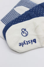 Bistyle 3lü Puanlı Kaymaz Penye Soket Çorap 10108 İndigo