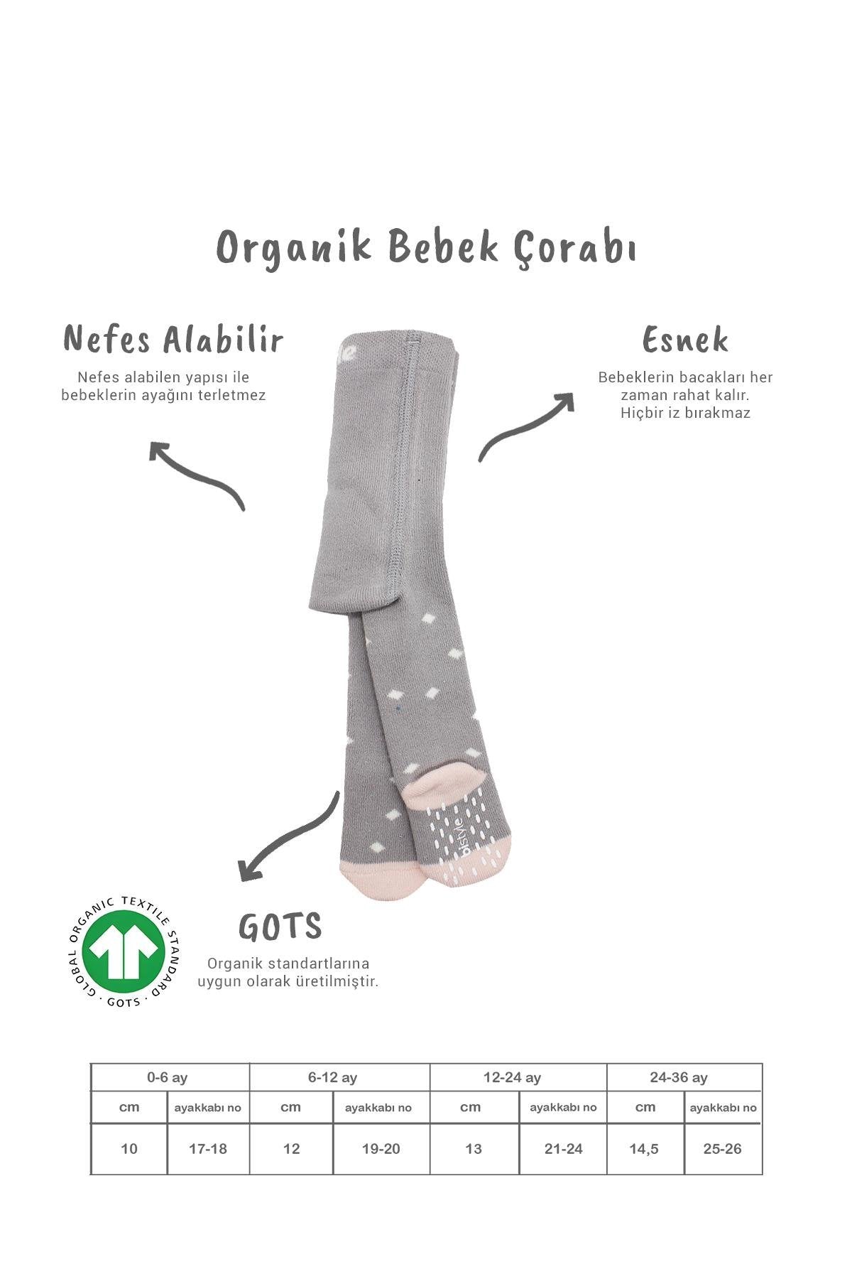 Bistyle Puan Kaymaz Havlu Külotlu Çorap 50502 Gri