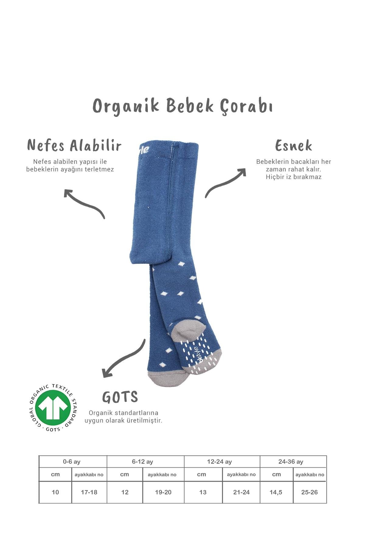 Bistyle Puan Kaymaz Havlu Külotlu Çorap 50502 İndigo
