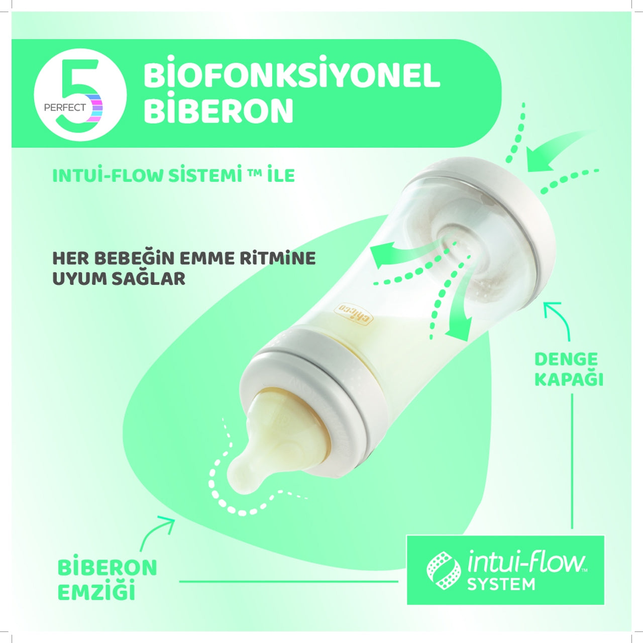 Chicco Perfect 5 Antikolik Biberon PP 240 ml Unisex