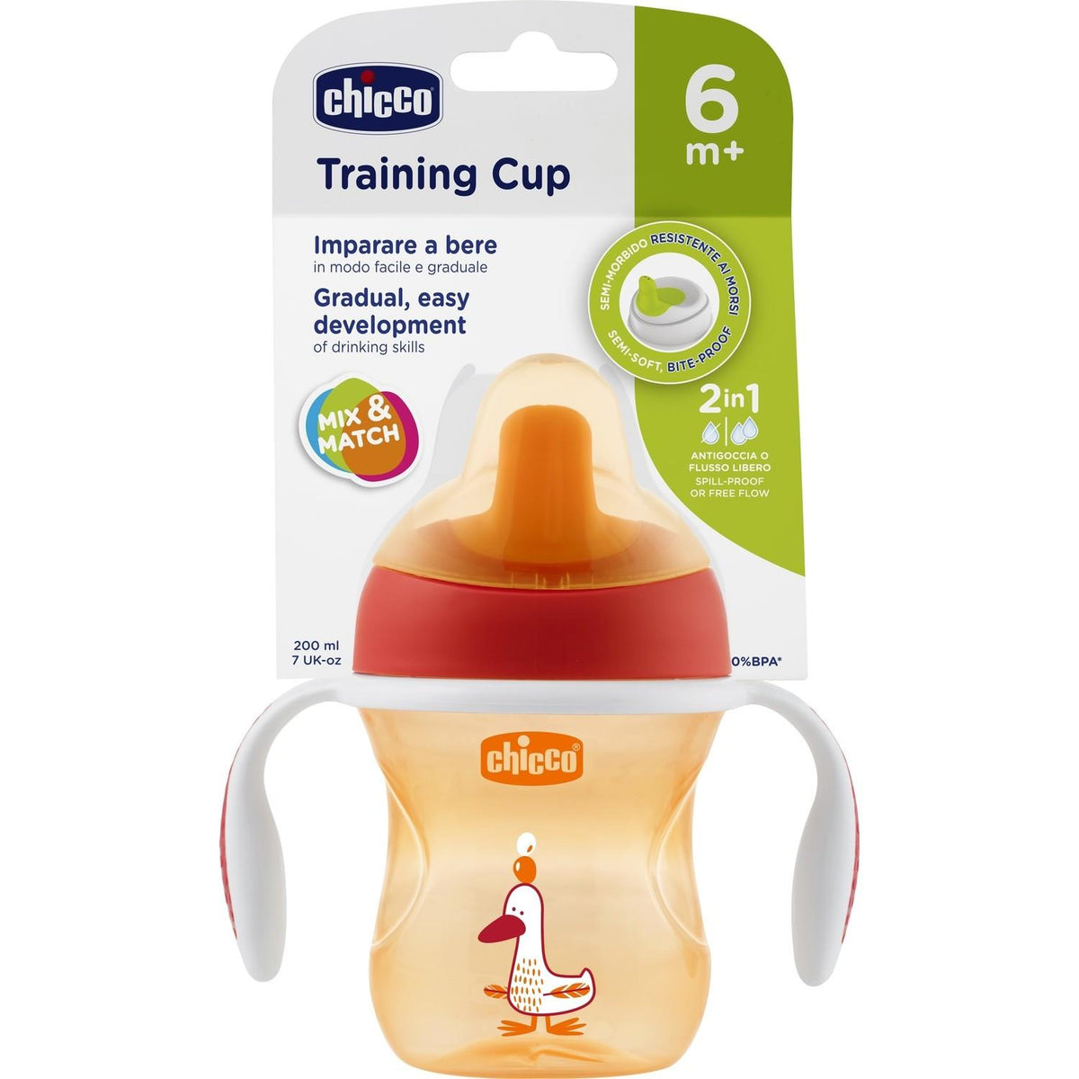Chicco Yarı Yumuşak Uçlu Alıştırma Bardağı 6 Ay+ Unisex