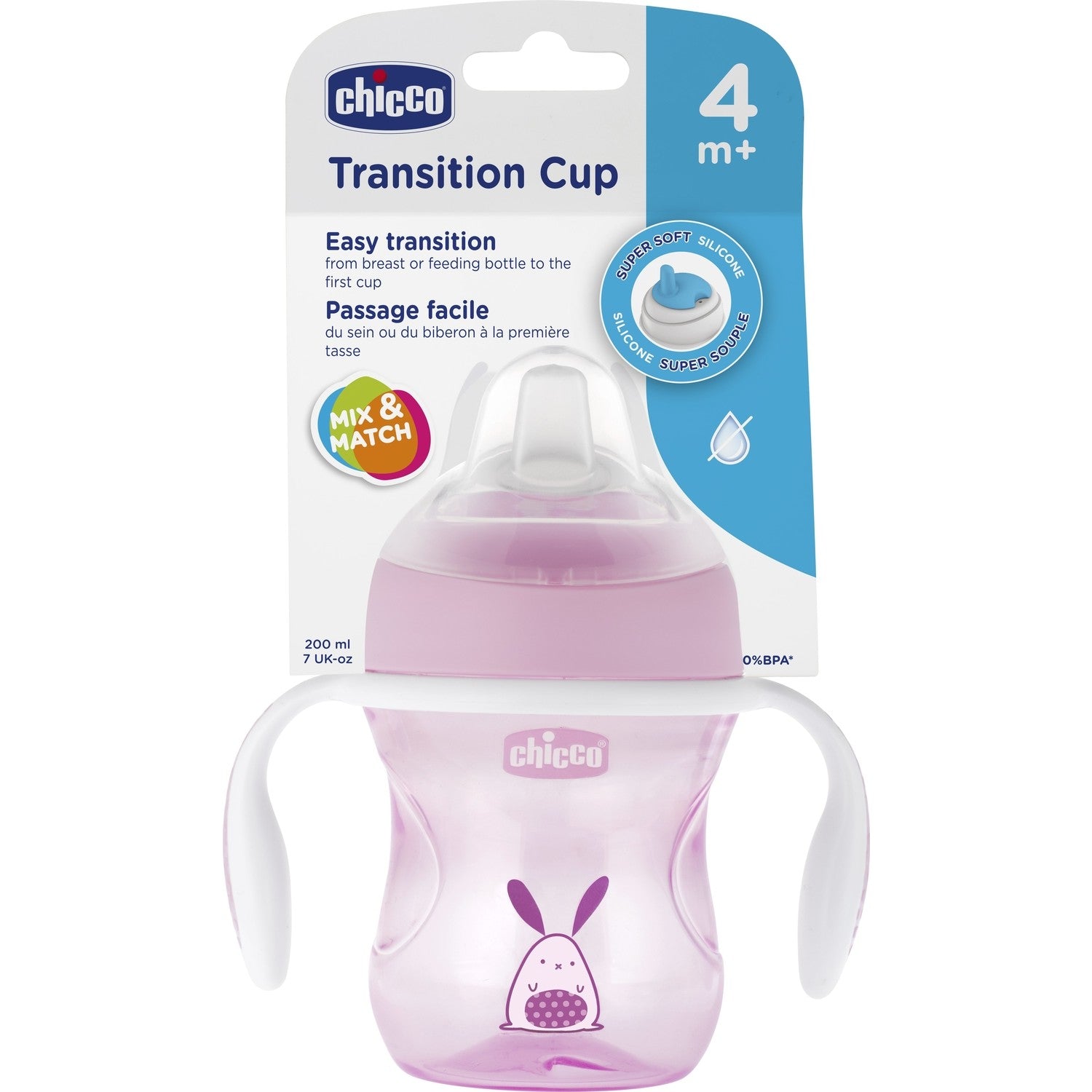 Chicco Yumuşak Uçlu Geçiş Bardağı 4 Ay+ Erkek