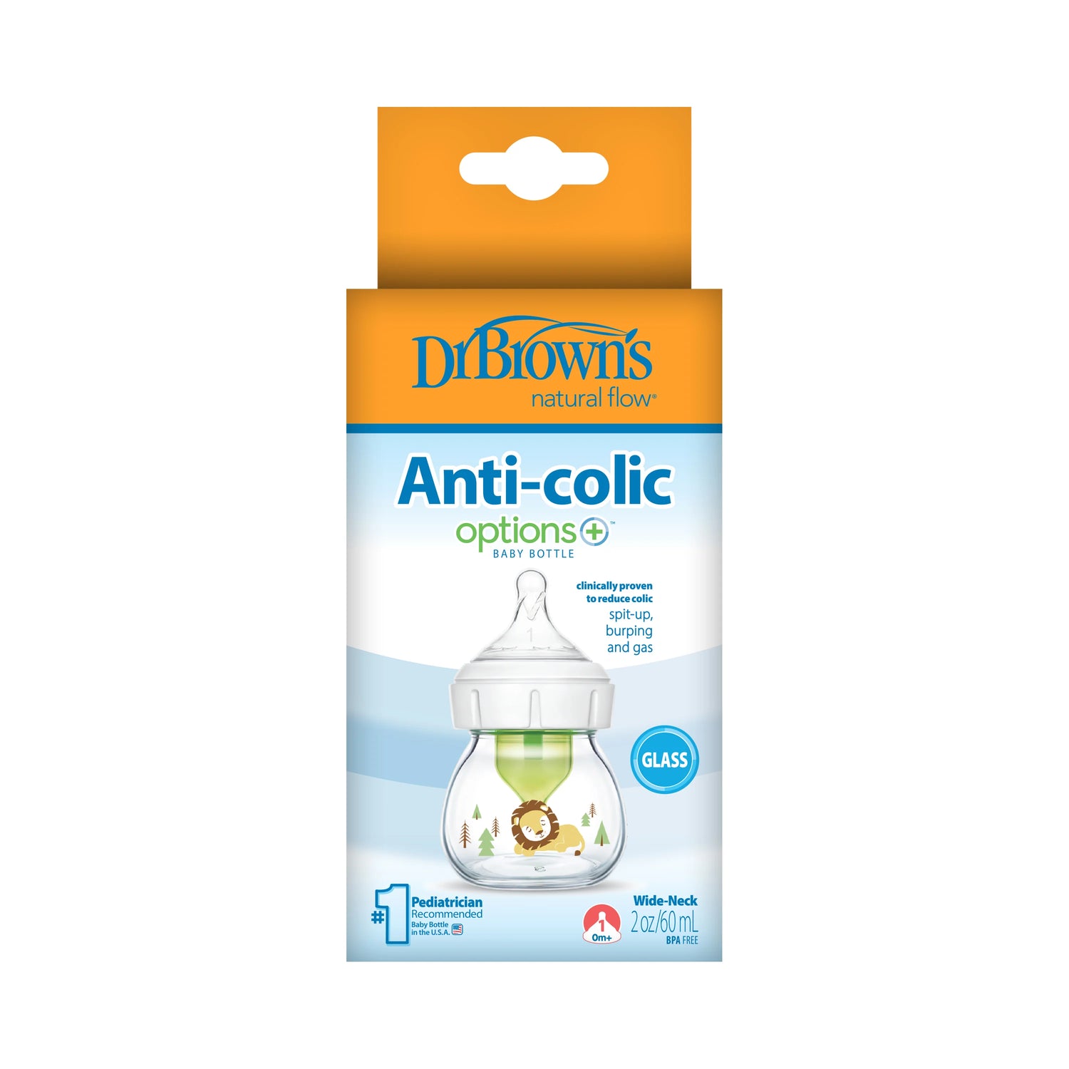 Dr.Brown's Geniş Ağız Anti Kolik Options+ Cam Biberon 60 ml